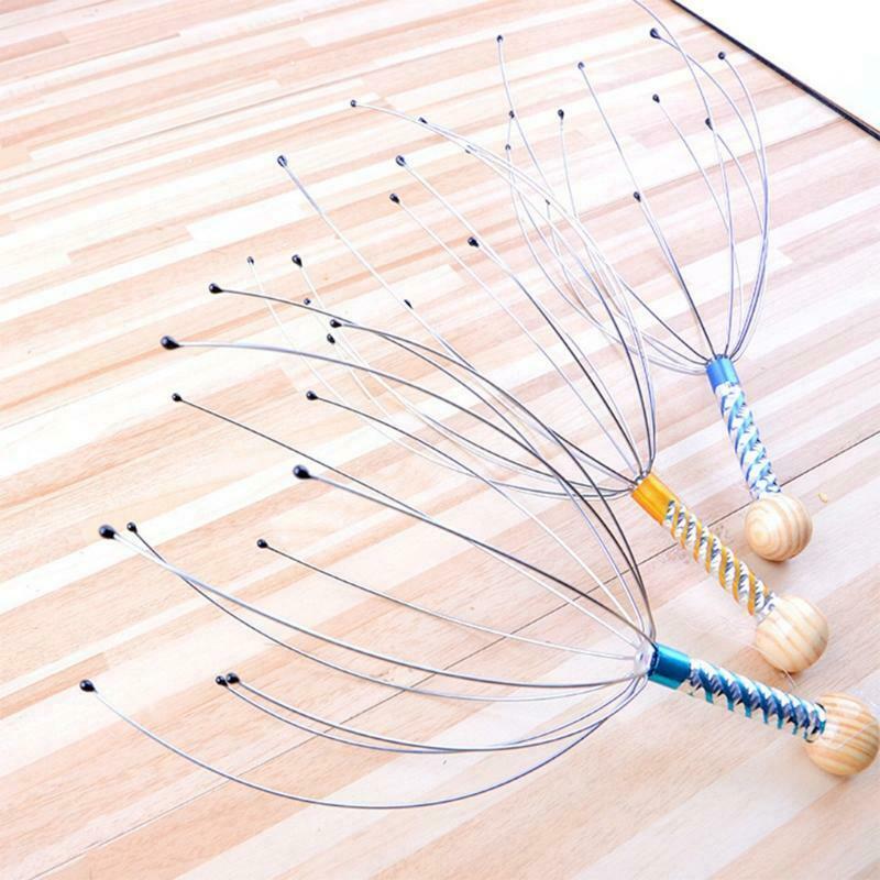 Metal Head Massager Octopus Scalp Relax Spa Headache Stimulate Blood Circula