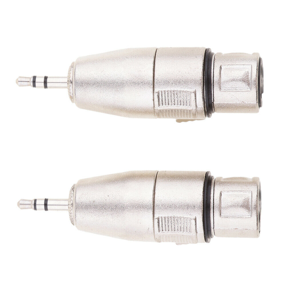 2 Pieces 3.5mm Mini Male TRS to XLR 3 Pin Male Microphone MIC Audio Adapter and