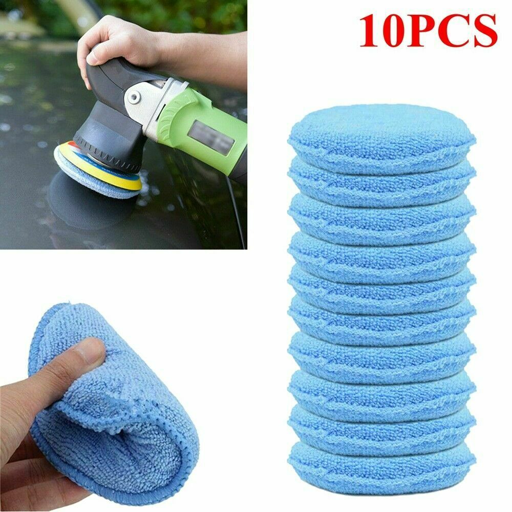 10pcs 5" Car Buffing Pads Polishing Sponge Buffer Set Waxing Foam Polisher Kit