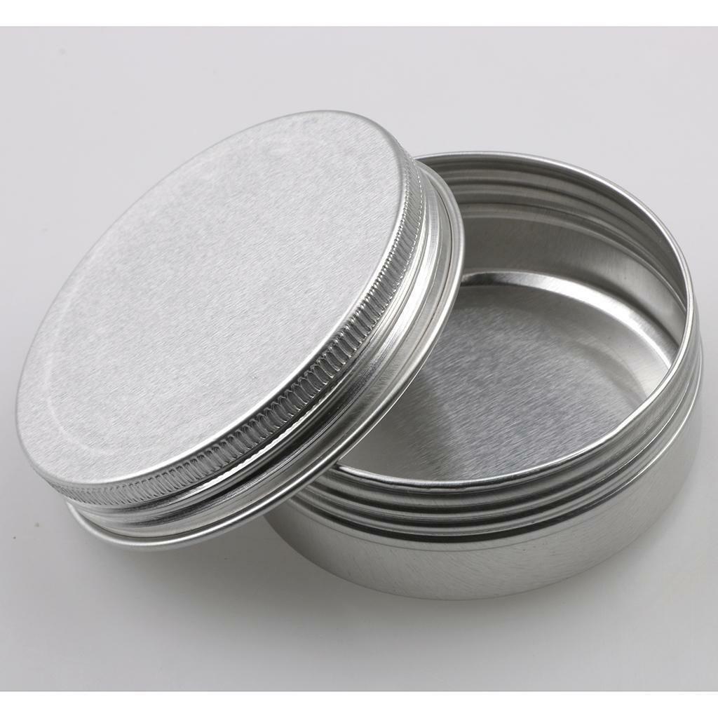 12 Metal Tin Storage Jar Containers Screw Top Lids Storing Make Up Candles Box