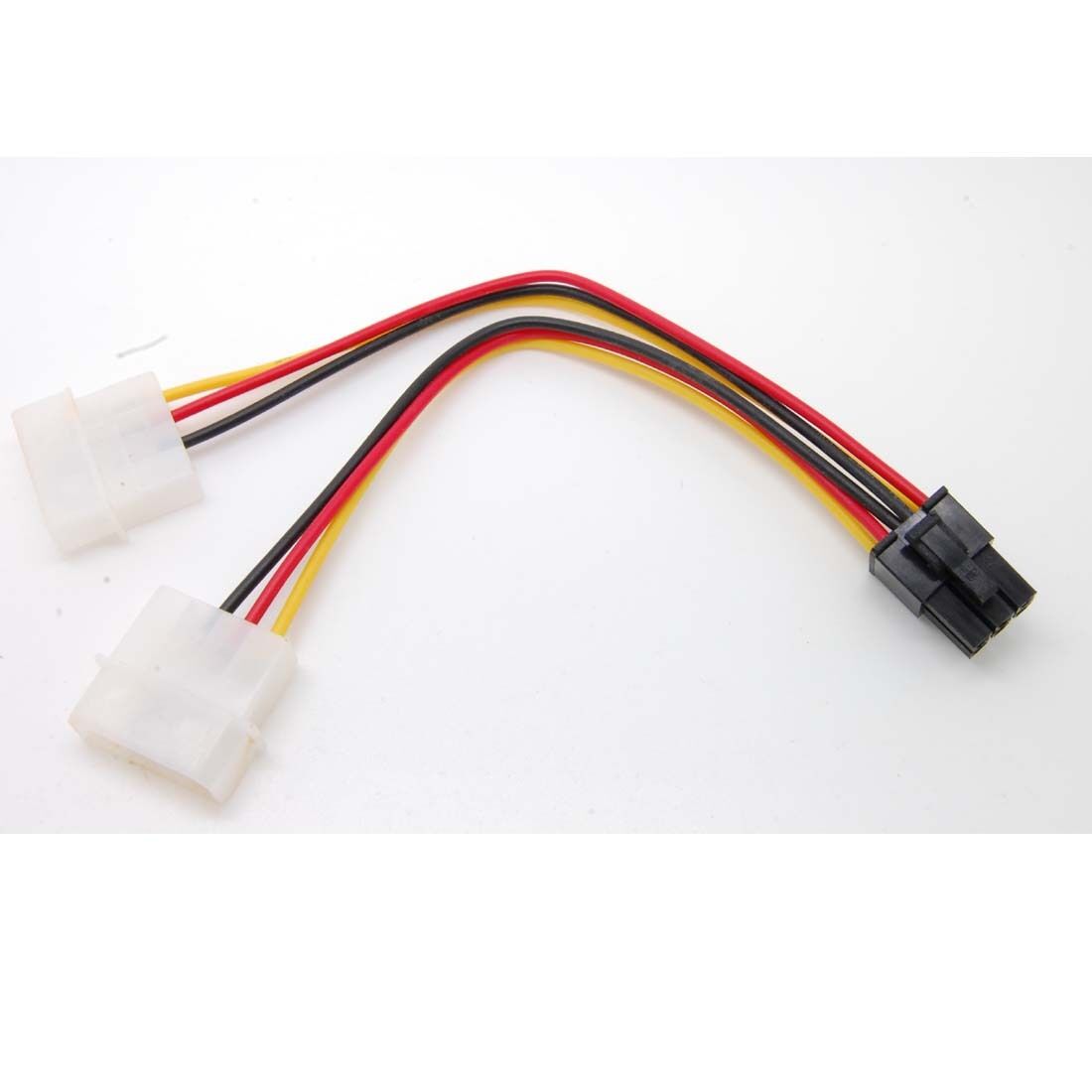 2 Dual 4 Pin Molex IDE to 6 Pin PCI-E Graphic Card Y Power Cable Adapter c07