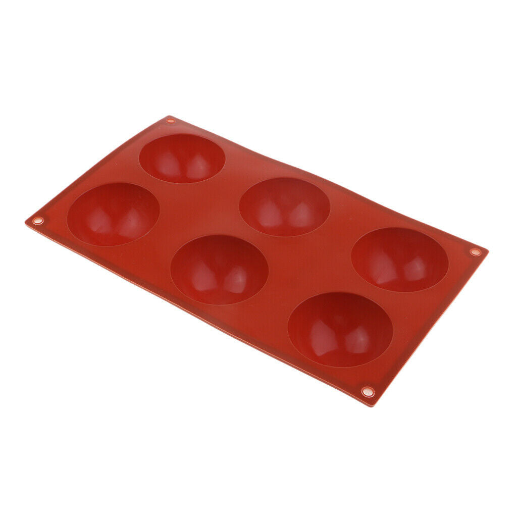 6 Holes Silicone Semicircle Dome Cake Decor Mold Half Sphere Cupcake Mold