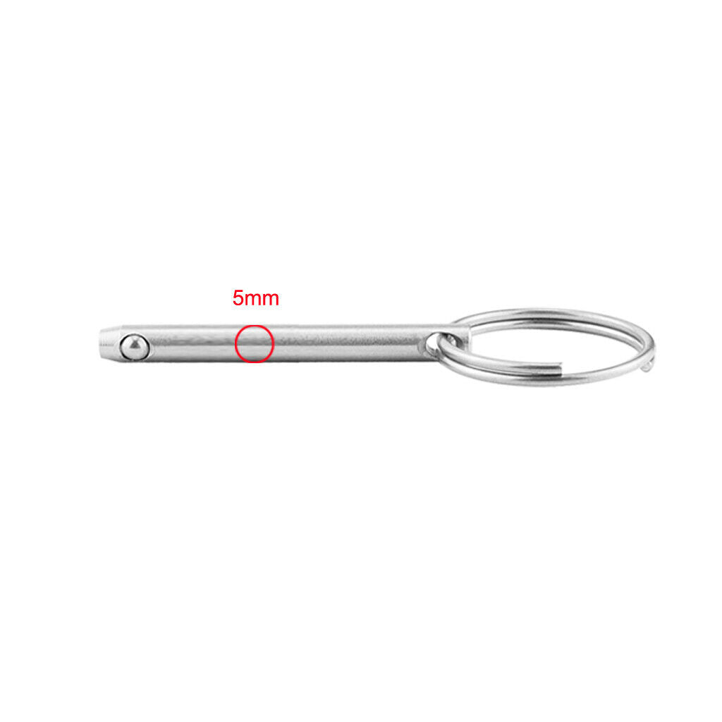 2 Pieces 316 Stainless Steel Boat Top Deck Hinge Quick Release Pin 5x76mm