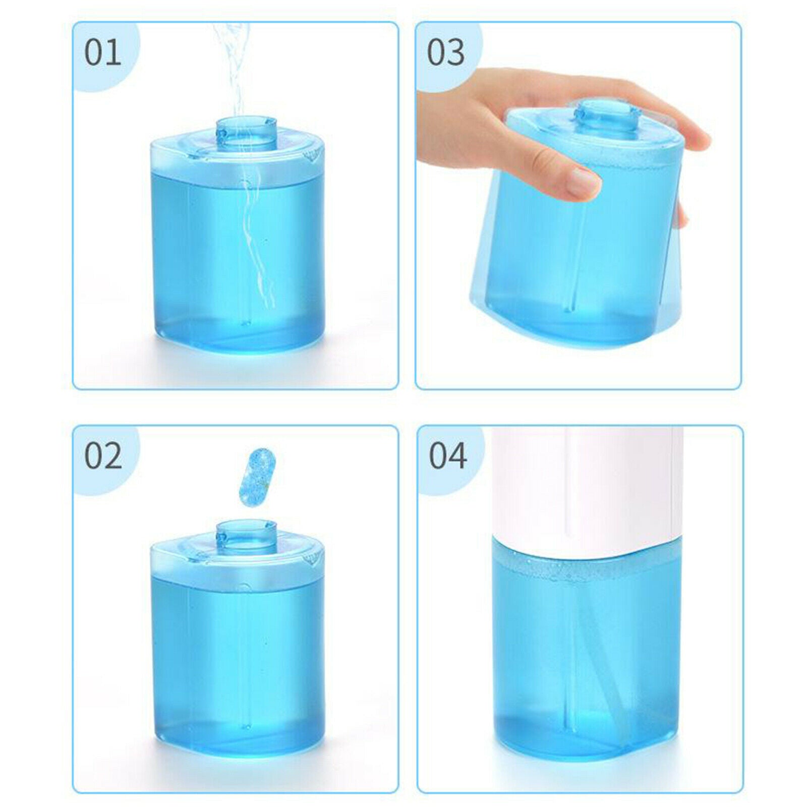 300ml Auto Soap Dispenser Sprayer for Bathroom Home School Easy Refill