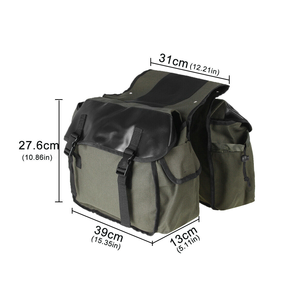 26L Universal Canvas Motorcycle Side Saddle Bag Pannier Luggage Storage