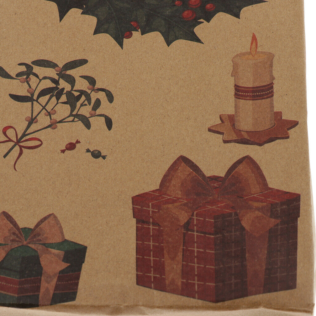 6 Pieces   Red Wine Kraft Paper Bags Gift Bags with Handles Wreath