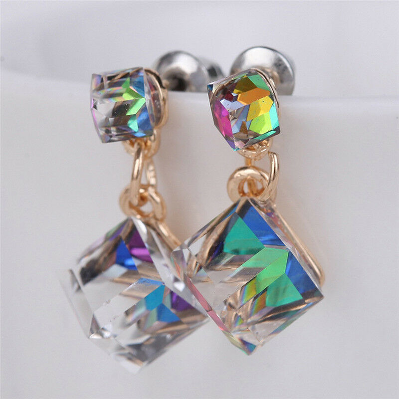Crystal Rhinestone Earrings Zircon Stud Earrings Women Wedding Bridal Jewe.l8