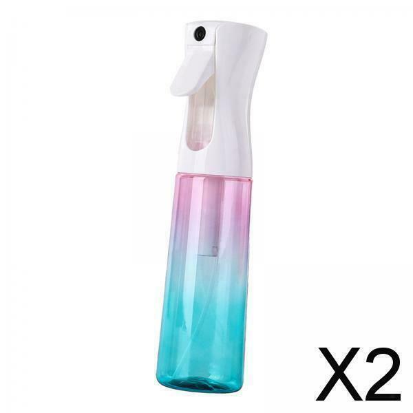 2X Empty Hair Spray Bottle for Salon Hair Styling Plants Gradient pink blue