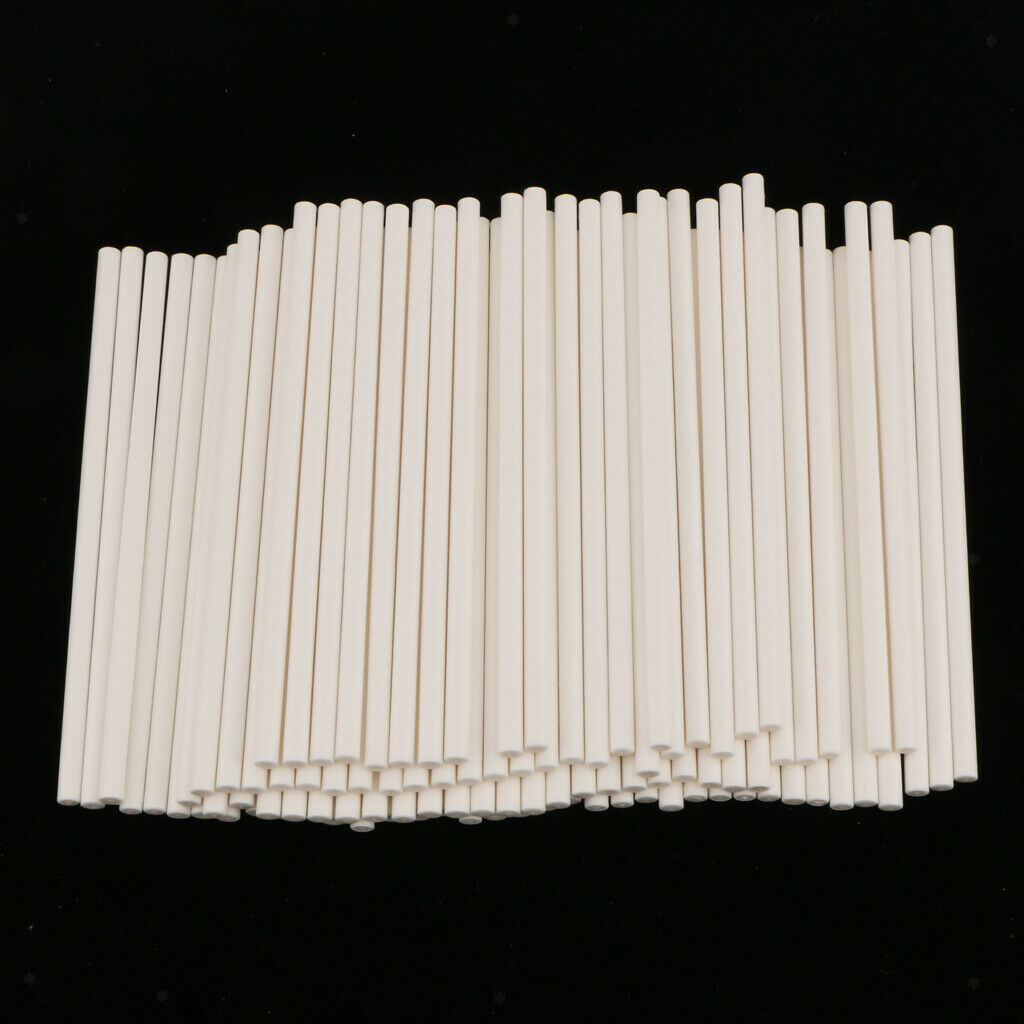 10cm White Paper Cake   Lollipop Cookie Candy Sticks Hard Paper 100 piece