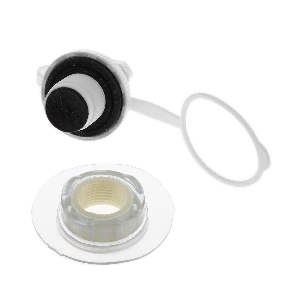 White Plastic Kayak Air Valve Adapter & 22mm Air Valve Base Replacement Spare