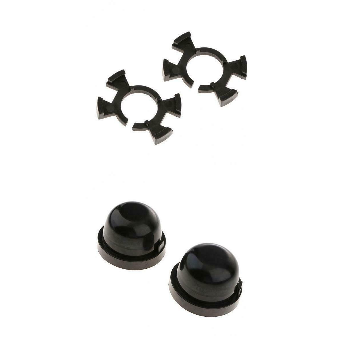2 Pieces Dustproof Housing Seal Caps + 2x Car LED Bulb Base Clip Retainer