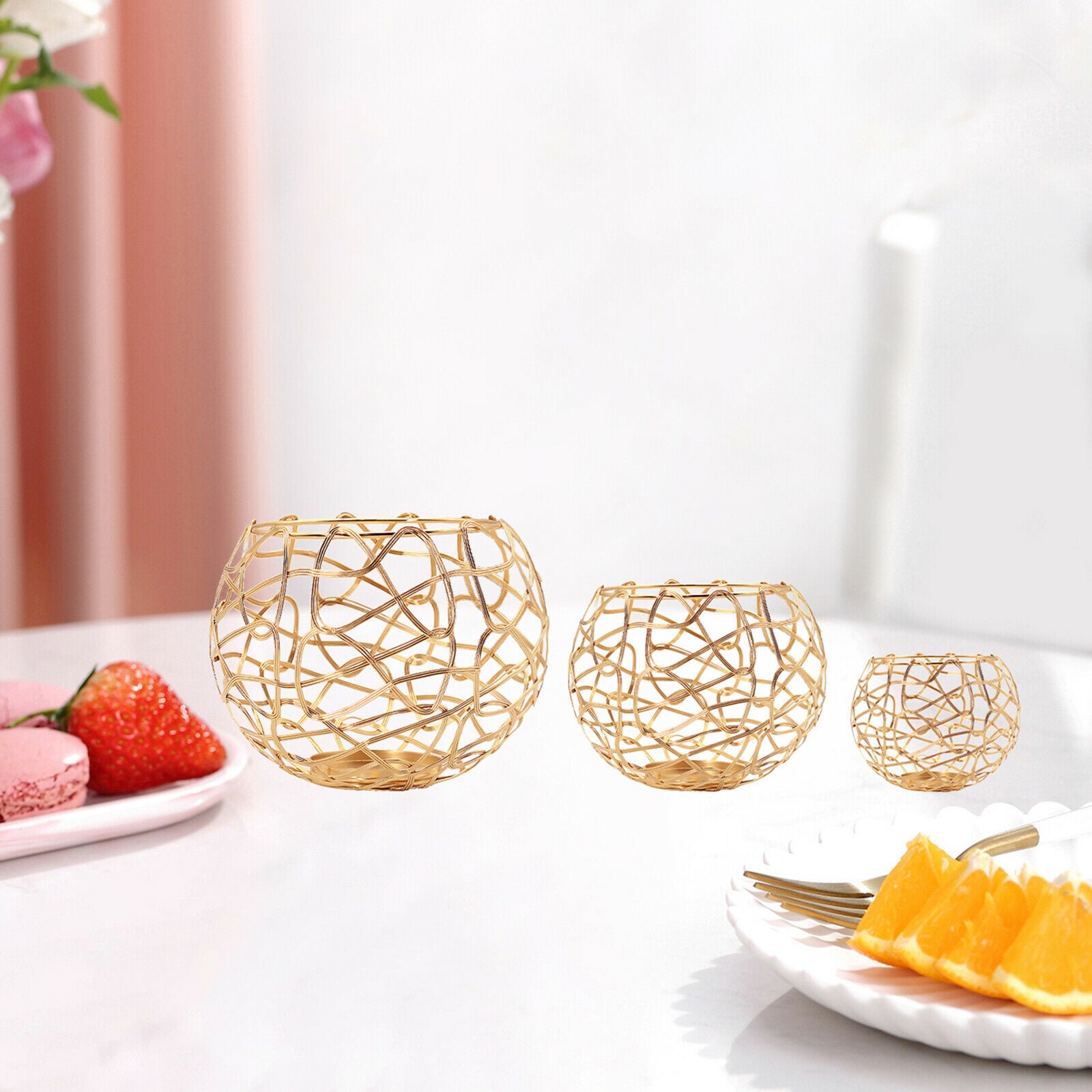 3pcs Metal Candle Holder Candlesticks Wedding Home Centerpieces Ornaments