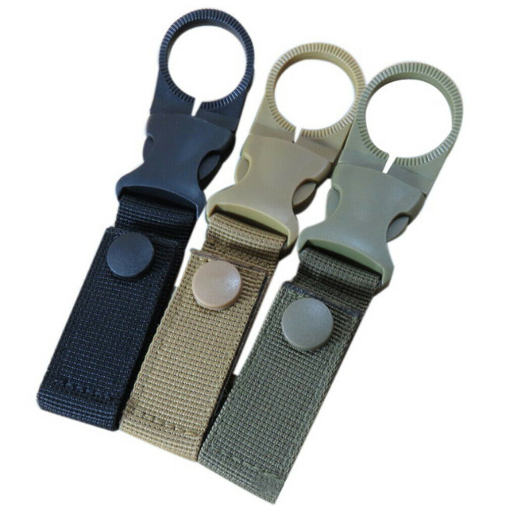 2*Outdoor Durable Water Bottle Holder Carabiner Clip Camping Hiking Buckl.l8
