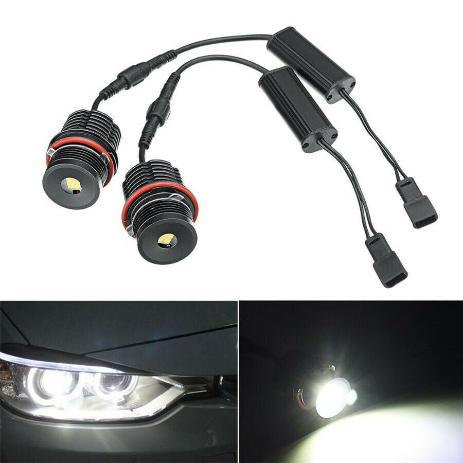 2 Pcs12V For BMW E63 E53 E39 Angel Eyes Error Free LED Halo Ring Light Bulbs 80W
