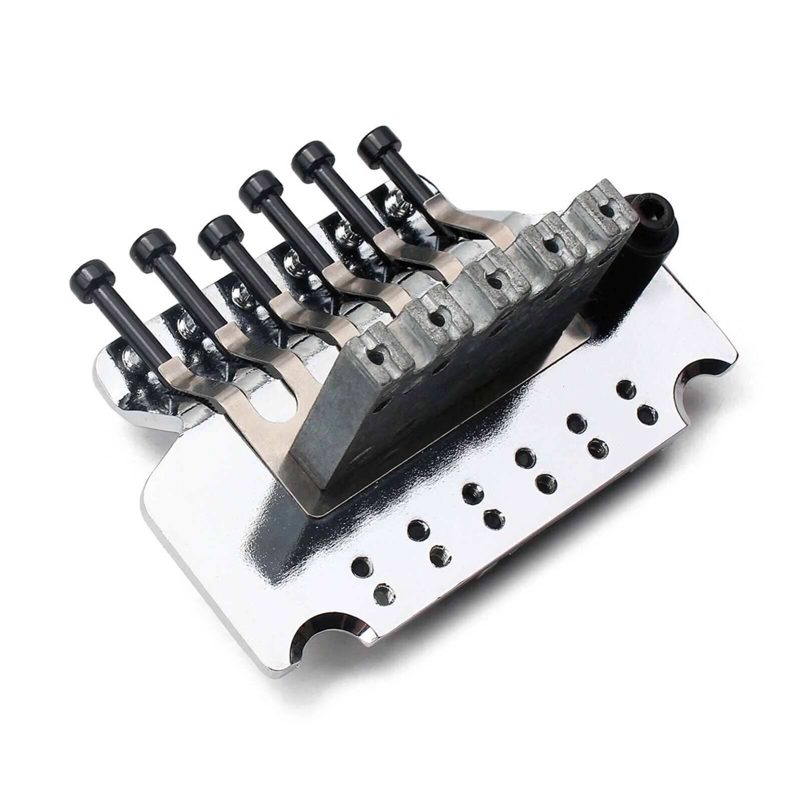 Double Locking Tremolo Bridge System Set For Electric Guitar Parts, Chrome, Easy