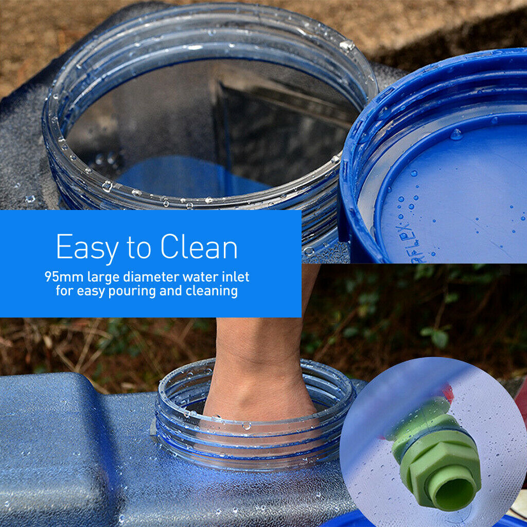 12L Plastic Water Jerry Can Liquid Carrier Drum Pouring Spout Tap Drinking