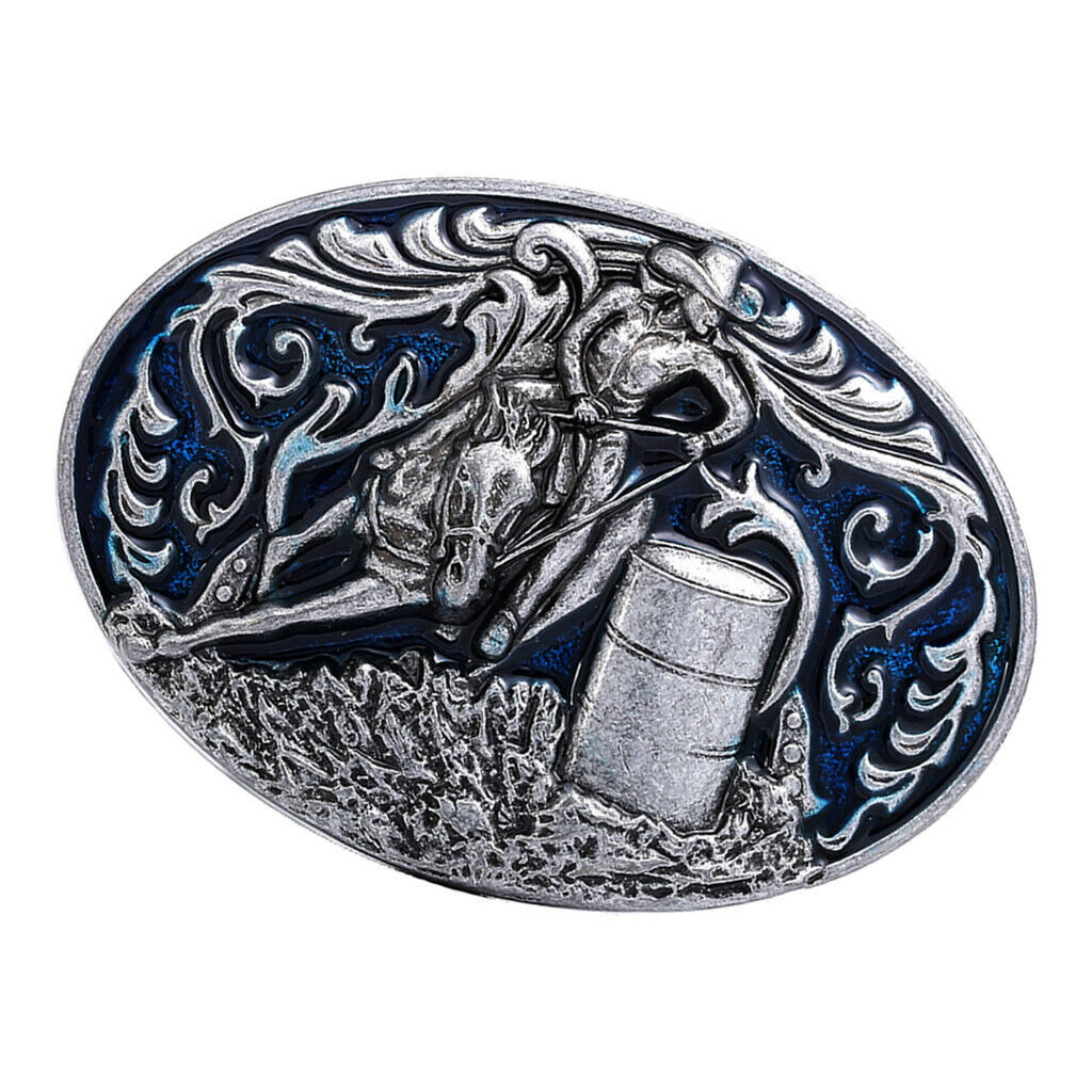 Men's Classic Retro Style Barrel Racing Cowboy Western Belt Buckle Accessory