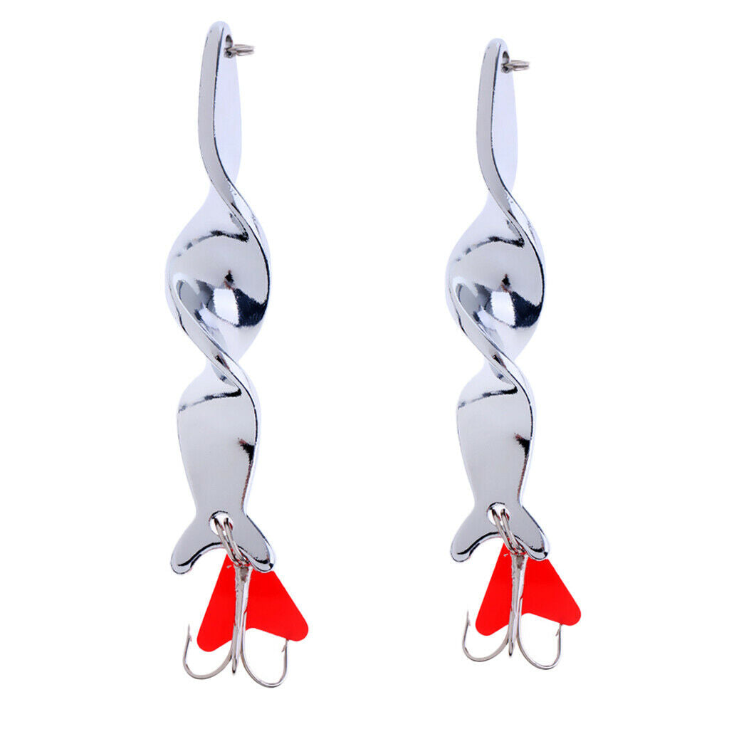 2pcs Fishing Twist Sequins Lures Metal Spoon Hard Baits Bass Crankbaits Spinners