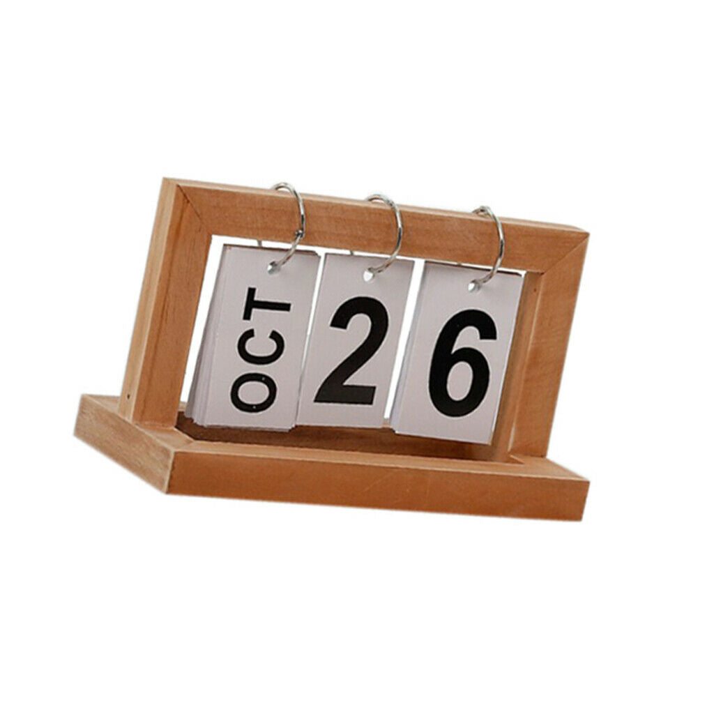 2pcs Practical Wooden  Chart Perpetual Calendar DIY Desktop Calendar