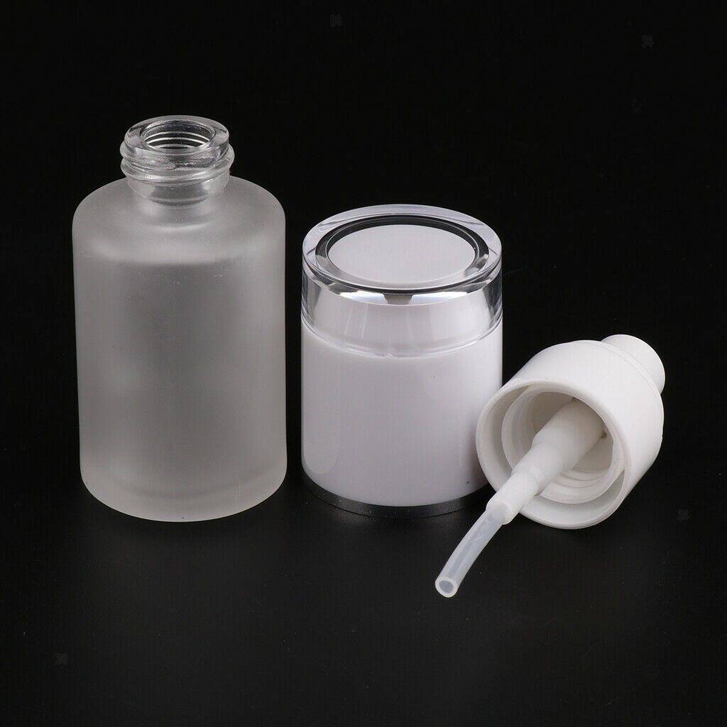 5Pcs Glass spray Bottles Refillable Cosmetic Container Leakproof 30ml white