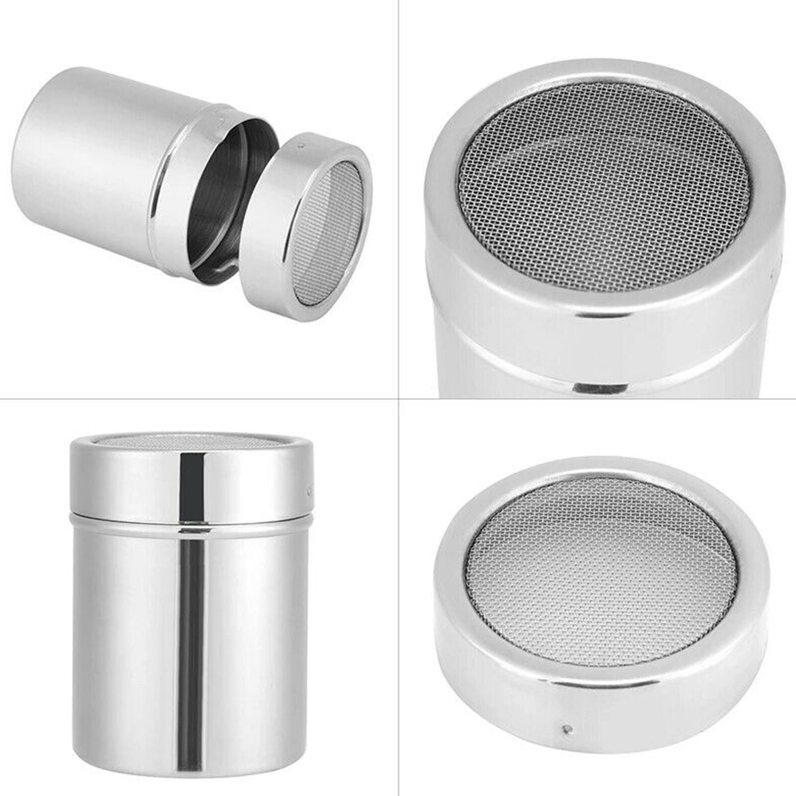Stainless Steel Chocolate Shaker Powder Sprinkler Flour Coffee Cocoa Sifter