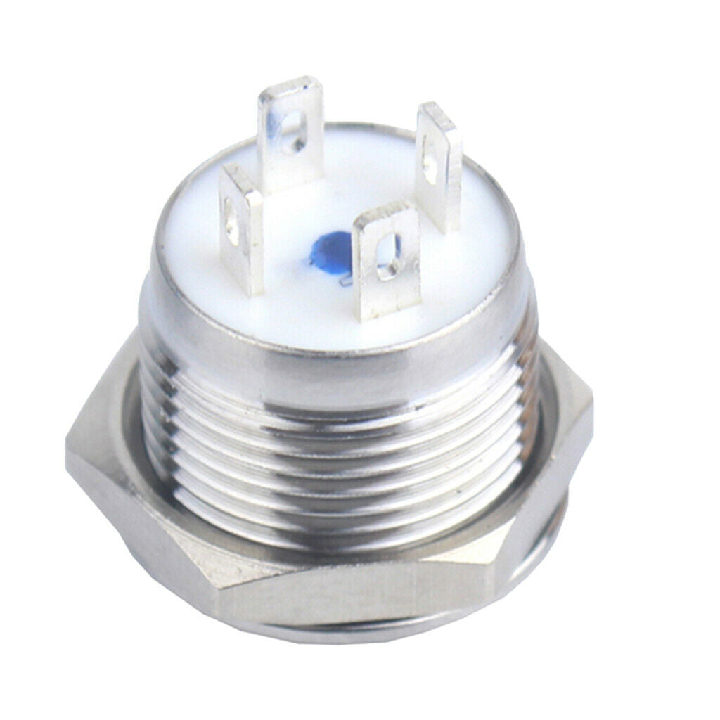 12mm 12V Resetable Self-Reset Push Button Switch Blue LED