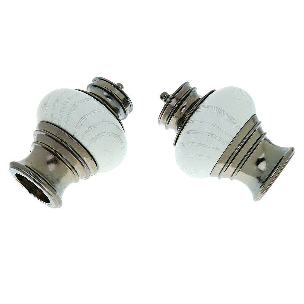 2pcs Window Curtain Rod Ends Finals Room Drapery Pole Caps Heads 28mm Dia 6