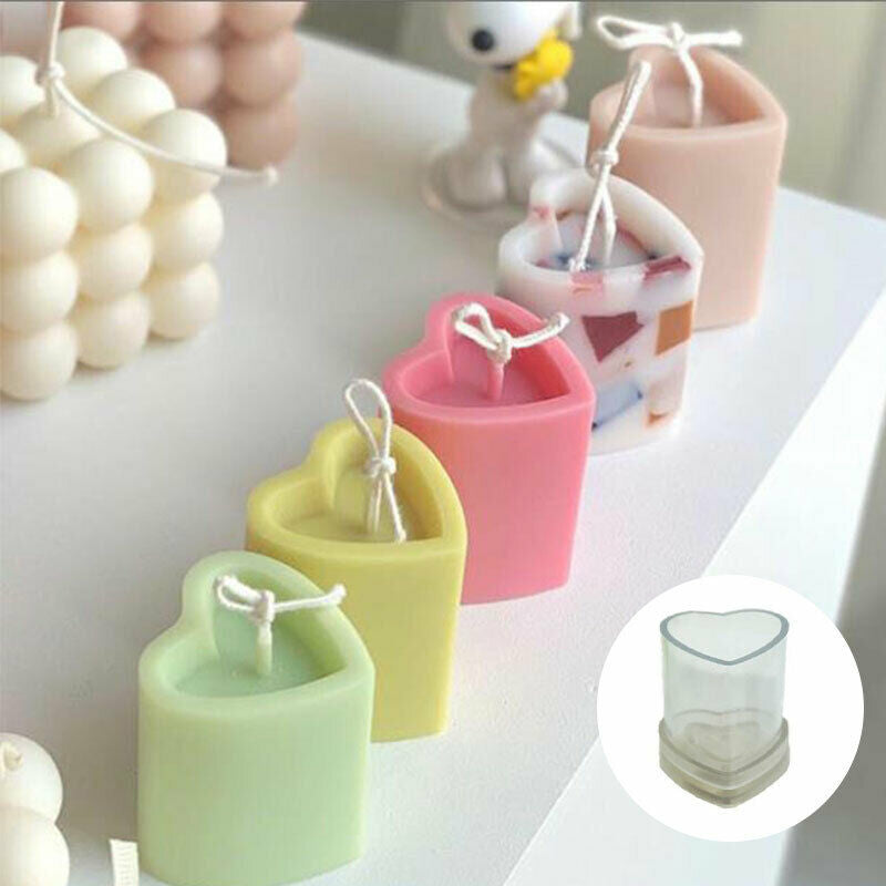 Heart Shaped Candle Mold Plastic Scented Aromatherapy Soap Epoxy Handmade.l8