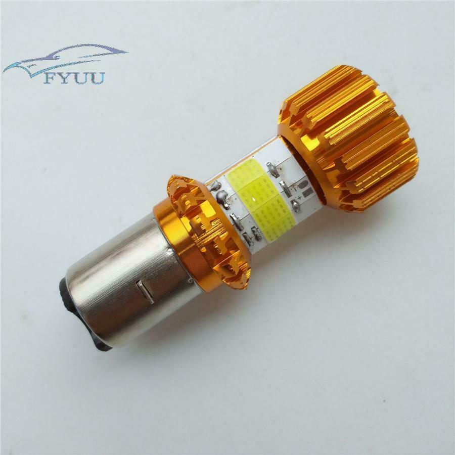 8 Sides BA20D LED Motorcycle Scooter Headlight Blub DC 12V 80W H6 High/Low Beam