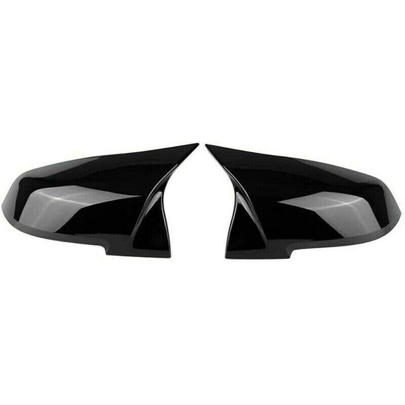 2Pcs Black Rearview Mirror Cover Cap for BMW Series 1 2 3 4 X M 220i 328i 420i