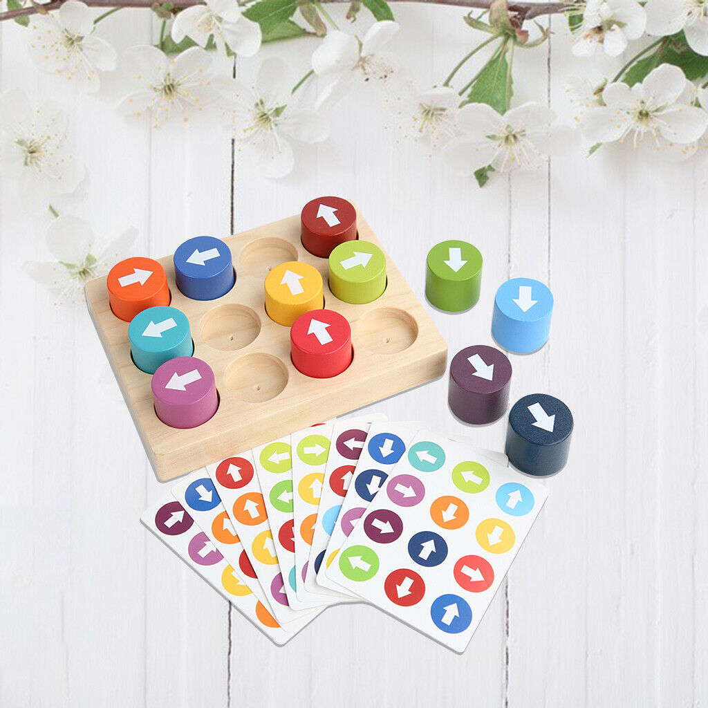 Wooden Arrow Matching Game Direction Recognition Brain Game Toys for Kids 3-5