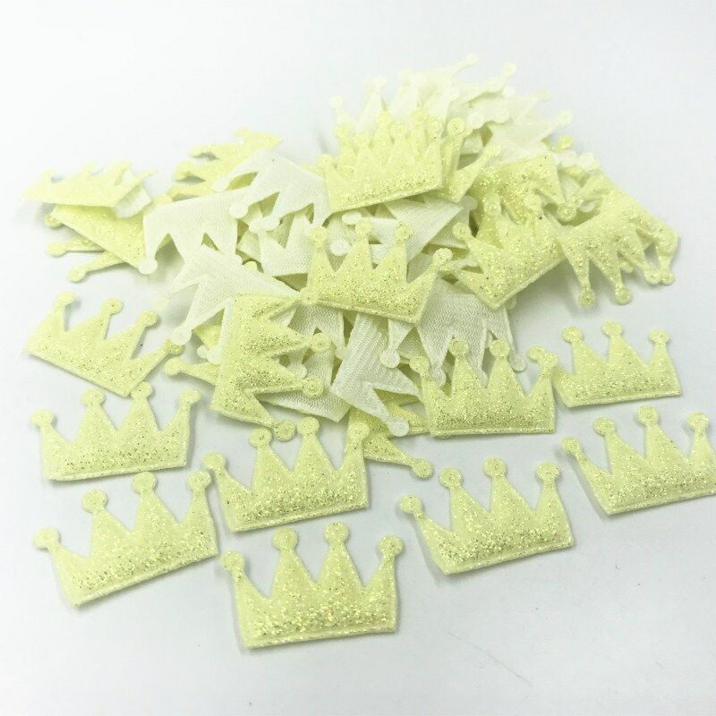 100pcs Sequins Crown Felt Appliques Cardmaking decoration Accessories 32mm