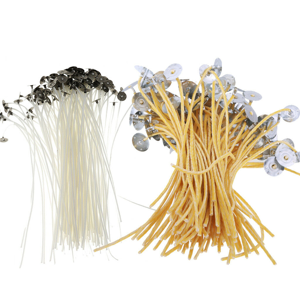 50x Candle Wicks Cotton Core Pre-Tabbed Sustainers Candle Making Wick 20cm