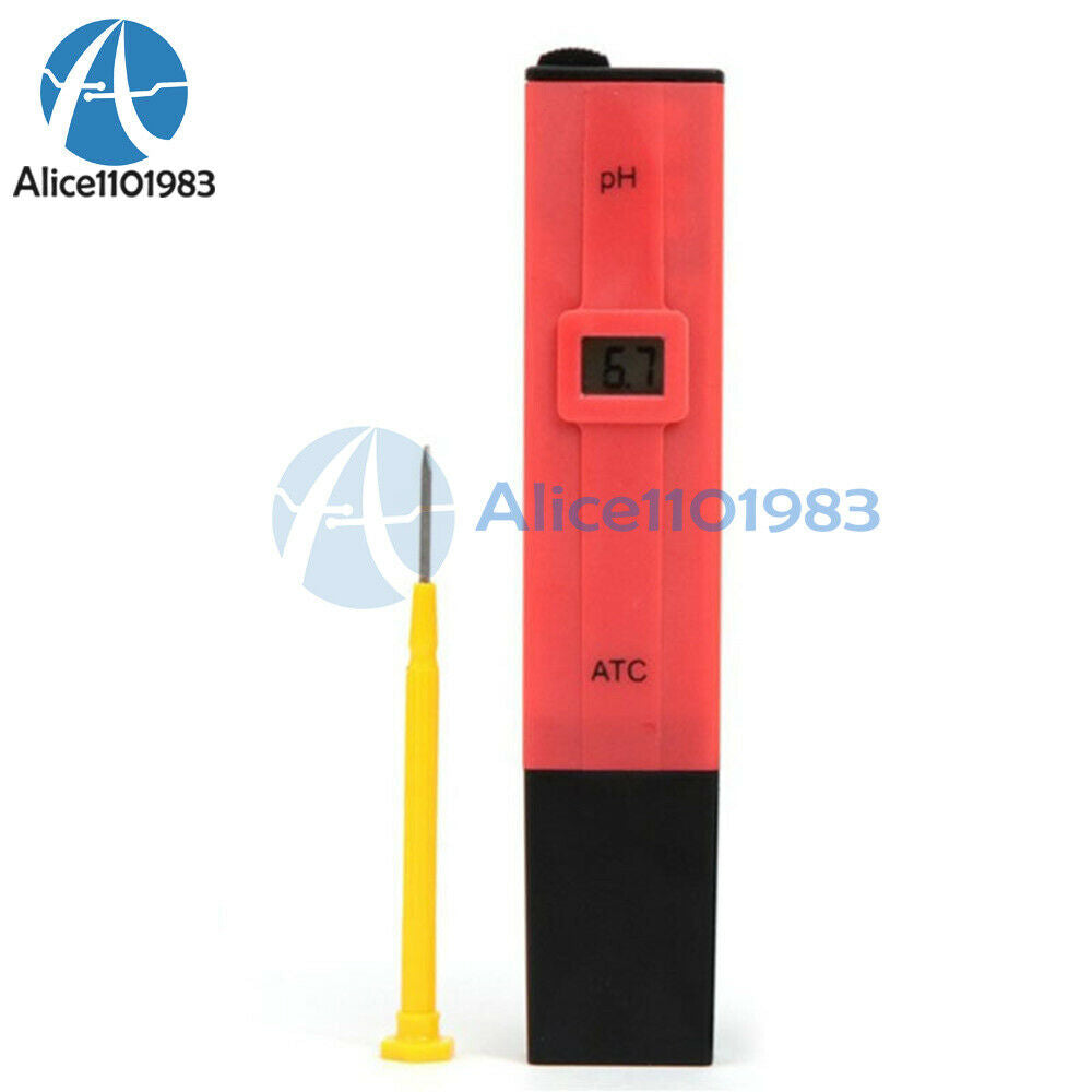 Electric Digital PH Meter Tester Hydroponics Pen Red Aquarium Pool Water PH Test
