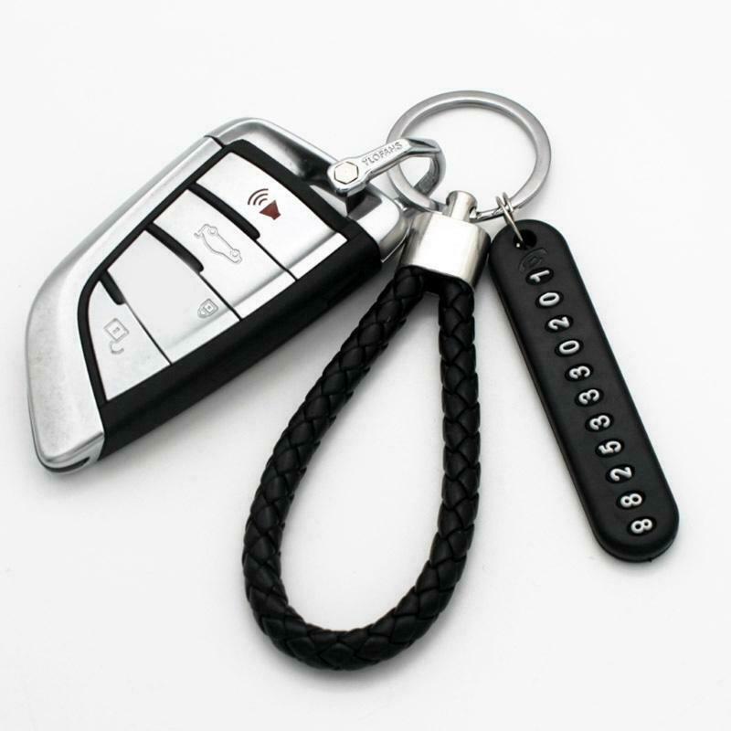 Personalized Custom Anti-lost Phone Number Plate Pendant Car Keychain Jewelry