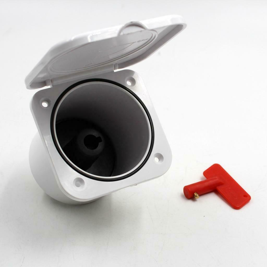 White Marine Battery Cut Off Isolator Switch Disconnect Key