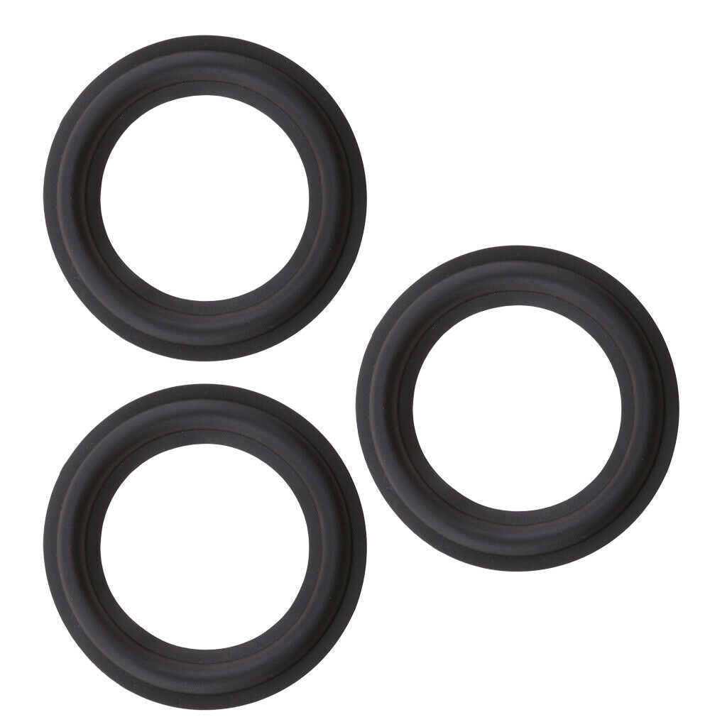 3Pcs Rubber Woofer Speaker Foam Edge Washer Rings Repair Kit Black 5inch
