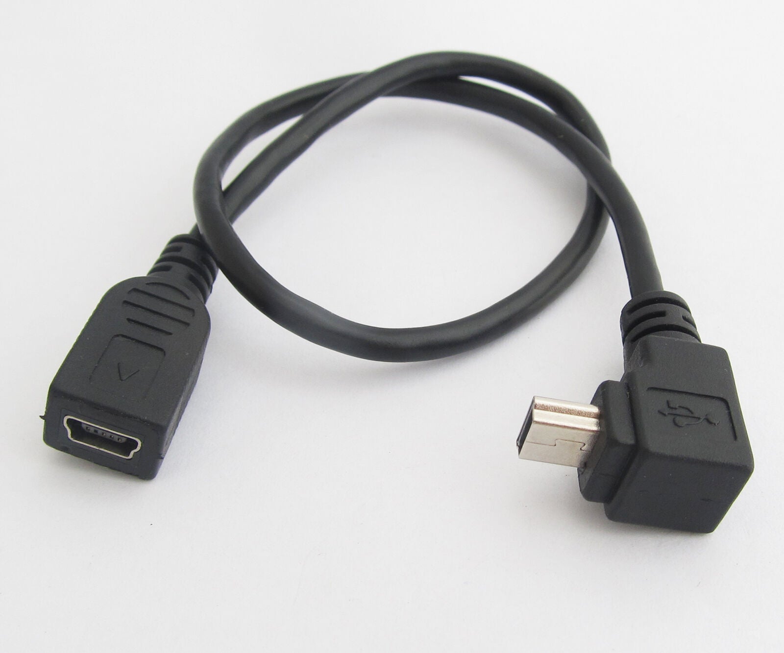 5x Mini B 5pin male 90 degree right angle up direction to female usb cable cord