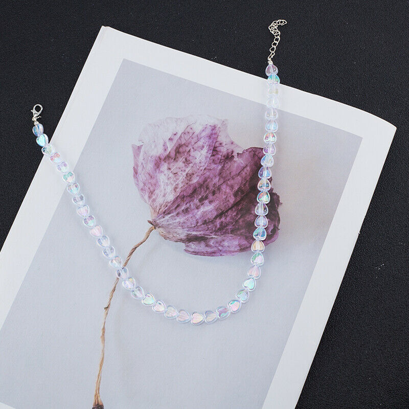 Sweet Acrylic Heart Chokers Necklace Decorations For Women Jewelry Accessor Rf