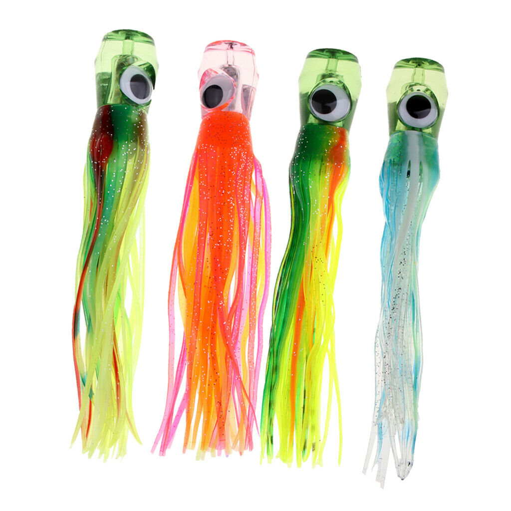 4x Fishing Lure Octopus Marlin Tuna Trolling Lure Jet Head Saltwater Lure