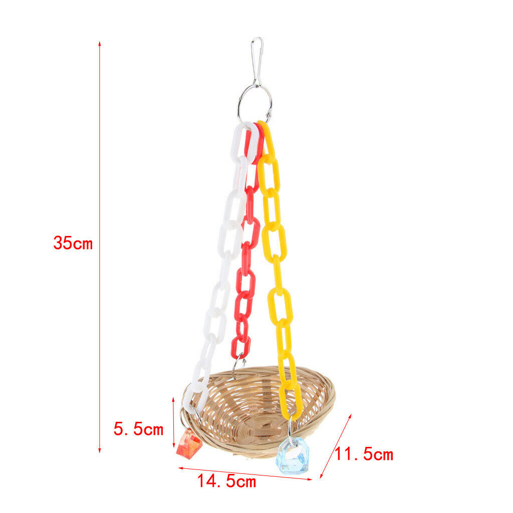 Parakeet Toys ,Bird Cage Accessories Hammock Bird Swing Toys Hanging Perch,Cages