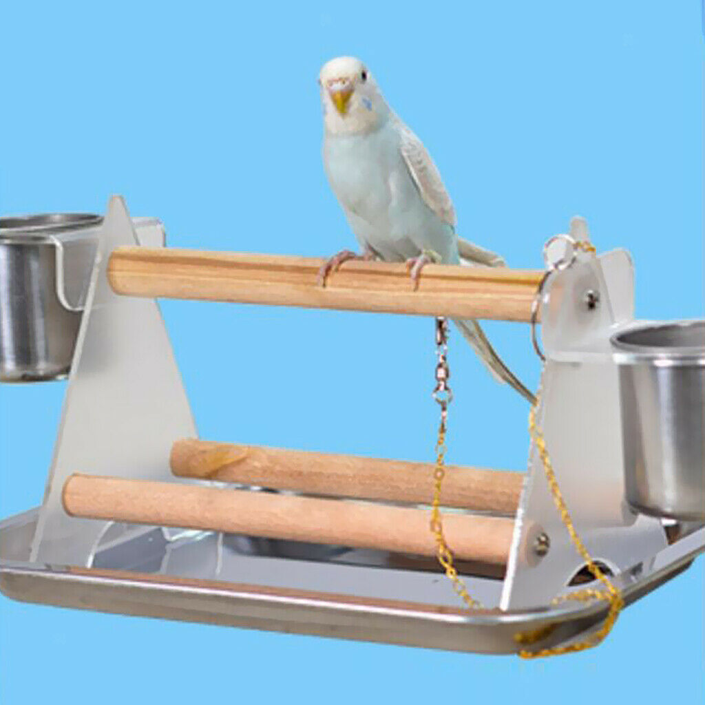 Bird Perch Stand Playground For Children Playground Grinding Leg Feeding Cup