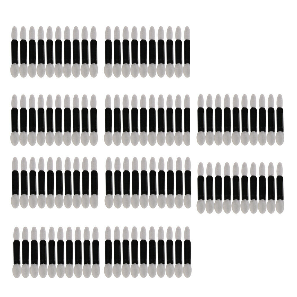 Set of 100 Double Ended Oval Eyeshadow Powder Sponge Brush Applicator 4.8cm