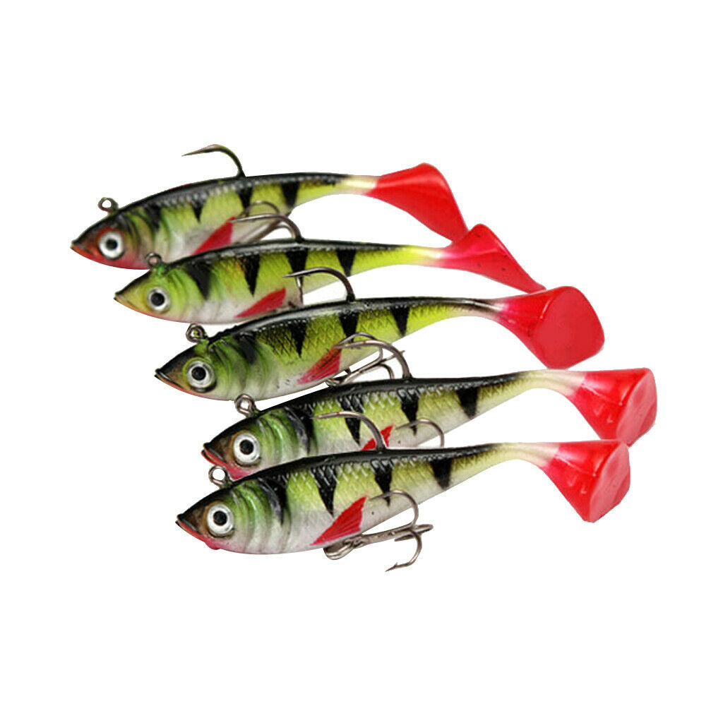 5Pcs Soft Lures Fishing Lures Fishing Lures with Hooks