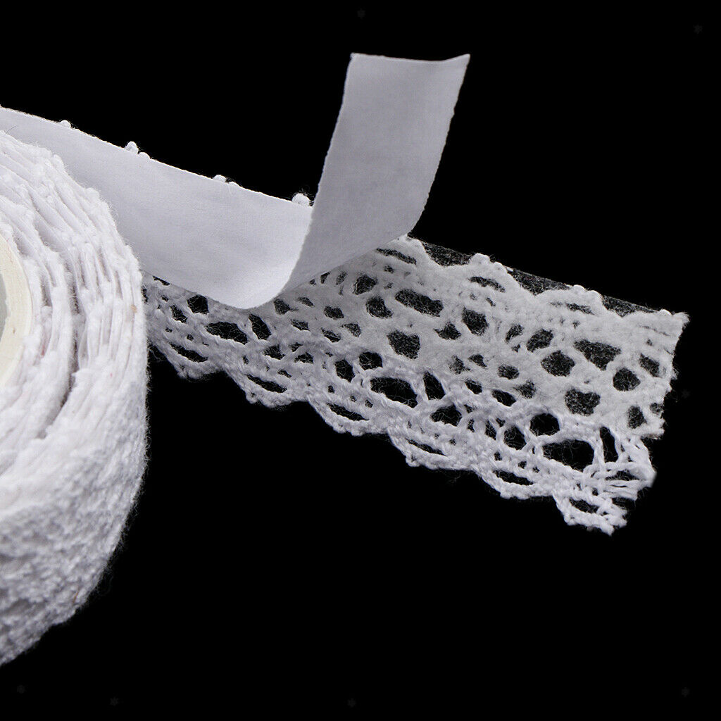 3x 2m Self Adhesive Cotton Lace Decorative Sticky Ribbon Craft Masking Tape
