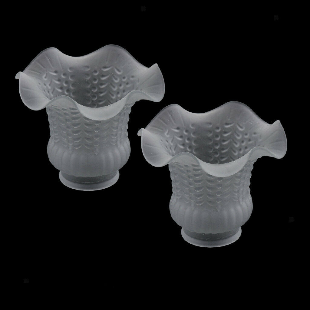 2 Pieces E27 Transparent Glass   Ceiling Lamp With Lampshade For