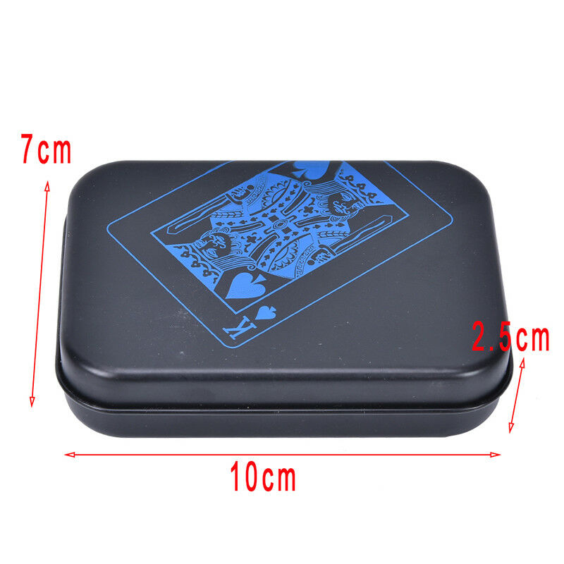 Metal Box Plastic Pvc Black Poker Waterproof Playing Cards Novelty Collection BD
