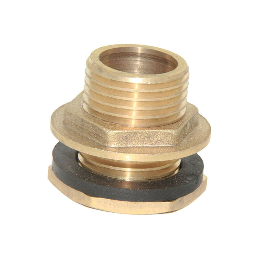 3 Pieces 1/2'' Brass Water Tank Hose Pipe Connector Adapter Fittings with Gasket