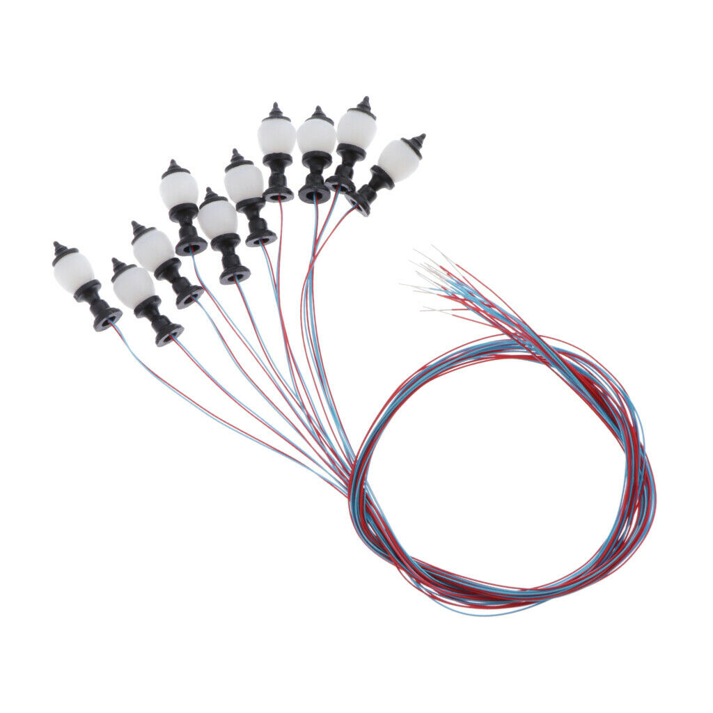 10 Pcs HMini Models Street Light Pole Streetlamp For Modeling Ho Oo Scale
