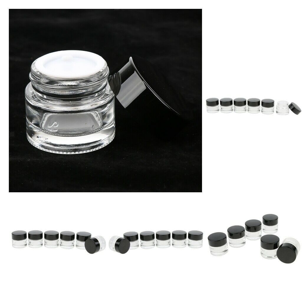 24 Pieces 5g Empty Clear Glass  Containers, Cosmetic Pot Jars with Screw
